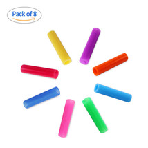 8 Pack Silicone Anti-Scald/Cold Straw Tips Covers Stainless Steel Straws Cover - £12.78 GBP