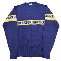 VTG Queens Way to Fashion 100% Acrylic Navy Blue Ski Sweater  Womens Sz M - $43.66