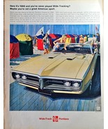 Print Ad 1968 GM Pontiac Firebird - Wide-Track-Convertible-Summer Beach-... - $13.67