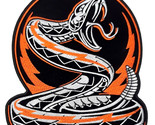 Coiled Diamondback Rattlesnake Iron On Embroidered Back Patch 7&quot;x8&quot; - $21.99