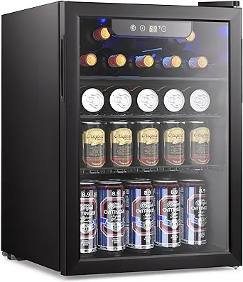 Beverage Refrigerator Cooler,95 Can Mini Fridge With Glass Door For Beer... - $370.99