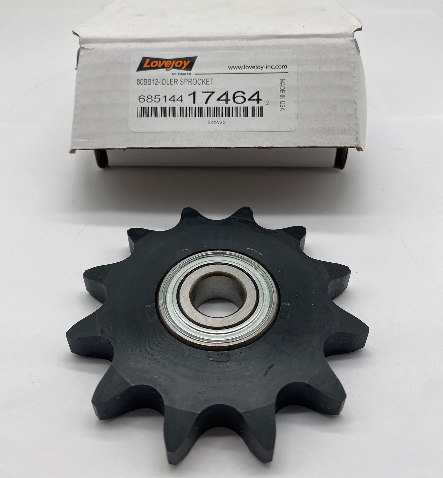 Lovejoy 80BB12 Idler Roller Chain Sprocket, 12-Tooth 0.75&quot; Bore  - $25.60