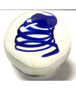 Art Glass Royal Blue Swirl 1 7/8&quot; tall Chinese Paperweight - $6.79 CAD