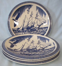 Vernon Kins Kent Rockwell Blue Moby Dick Luncheon Plate 9 1/2&quot;  USED - £40.27 GBP