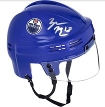 ZACH HYMAN Autographed Edmonton Oilers Mini Sportstar Blue Helmet FANATICS - $80.10