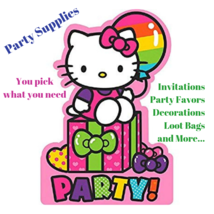 Hello Kitty Themed Birthday Party Supplies Invitations Decorations Banner Favors - $12.12+