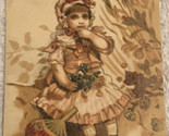 Little Girl Playing With Toys Victorian Trade Card Creepy Shot VTC 4 - $12.86