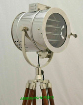 Handmade Nautical Spot Light With Brown Tripod Stand Classical Floor Lam... - $178.51