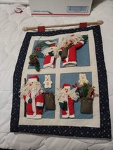 Santa Claus Handmade Christmas Material Quilt Wall Hanging Textiles - £12.04 GBP