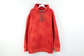 Vintage 90s Streetwear Mens Size XL Blank Faded Distressed Hoodie Sweatshirt Red - £43.38 GBP
