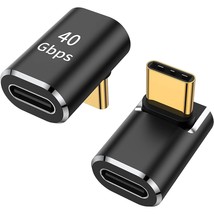 Usb C 90 Degree Adapter (2 Pack), Usb C Male To Female L Shape Right Angle Conne - £12.78 GBP