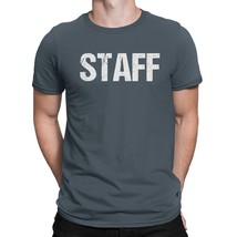 NYC Factory Men&#39;s Staff T-Shirt Charcoal Mens Tee Event Shirt Front &amp; Ba... - £12.52 GBP+