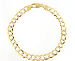 7mm Unisex Bracelet 14kt Yellow and White Gold 366854 - £482.89 GBP