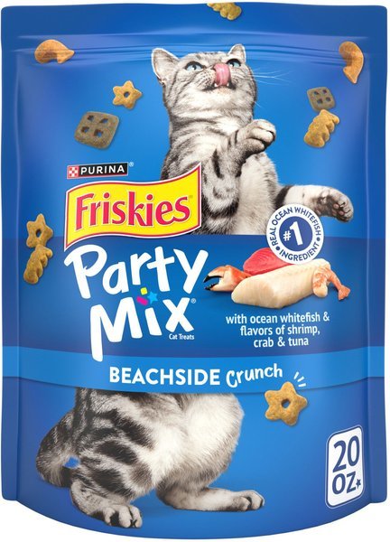 Friskies Party Mix Beachside Crunch Ocean Whitefish &amp; Seafood Cat Treats - $13.20