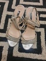 QUIZ silver wedge diamante sandals, size 7uk/40eur Express Shipping - £17.98 GBP