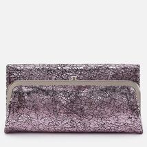 HOBO Rachel Continental Clutch Leather Wallet Blushed Crackle Metallic, ... - $139.00