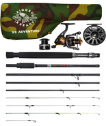 Modular X5 Travel Fishing Rod Kit with Spin &amp; Fly Reels, Compact System - $182.81