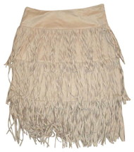 Romeo Juliet Country Cool Skirt Small 2 4 Tan $138 Beige Cowgirl Faux Su... - £30.58 GBP