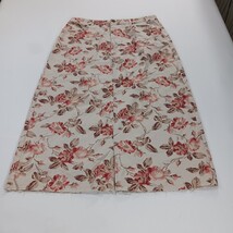 Eddie Bauer Women's Beige Floral Cotton A-Line Skirt Size 14 image 12