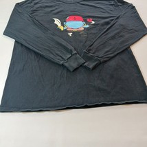 Jerzees Crewneck Men's Faded Black Cotton Graphic T-Shirt Long Sleeve Size Large image 7