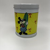Disney Mickey Mouse Surf’s Up Tin Canister 5”x4” Retro Beach Tin Box Vin... - $15.02 CAD