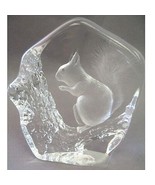 Suédois Gravé Cristal Presse-Papier Bois Écureuil Tapis Jonasson - $196.36 CAD