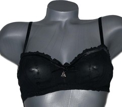 NWT EMPORIO ARMANI  Reggiseno Fascia bra 162033 30B 1B black sheer lace ... - £27.17 GBP