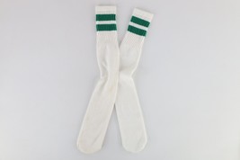 Vtg 70s Streetwear Cotton Striped Tube Socks White Green USA Mens Large ... - £34.99 GBP