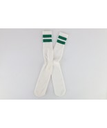 Vtg 70s Streetwear Cotton Striped Tube Socks White Green USA Mens Large ... - £34.99 GBP