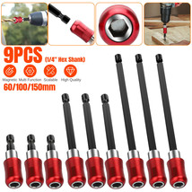 9Pcs 1/4 Hex Shank Magnetic Screwdriver Drill Bit Extension Holder Quick Release - £30.36 GBP