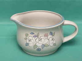 Vintage Hearthside Chantilly Fleur De Lune gravy boat stoneware pitcher flowers  - £7.04 GBP