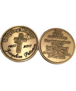 Engraved In Loving Memory Rose Cross Bronze Memorial Medallion Personali... - $376.77 MXN