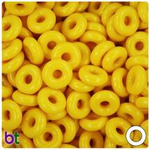 BeadTin Bright Yellow Opaque 14mm Ring Craft Beads (100pcs) - $3.39