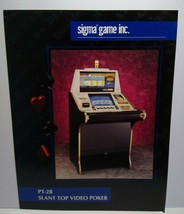 Sigma Slot Machine FLYER Slant Top Video Poker Casino Vintage Gaming Art Sheet - £20.10 GBP
