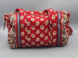 Vera Bradley Small Duffle Bag Red Floral  12 x 8 x 6 One Inner Pocket - £9.17 GBP