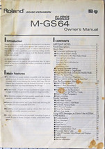 Roland M-GS64 Sound Expansion Voice Midi Module Original Owner&#39;s Manual Book. - £19.38 GBP
