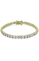 ADIRFINE 18K Yellow Gold Plated Round Cubic Zirconia Tennis Bracelet - £29.23 GBP