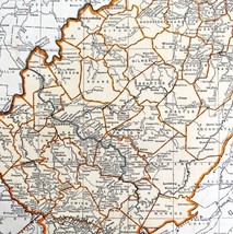 West Virginia North America Map 1935 United States 14 x 11&quot; LGAD99 - £39.22 GBP