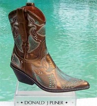 Donald Pliner Western Couture Bronze Peace Boot Shoe New Intricate NIB $625 - $250.00