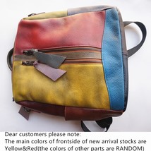 Retro Women Genuine Leather Backpack Patchwork Random Color Luxury Bag H... - £98.98 GBP