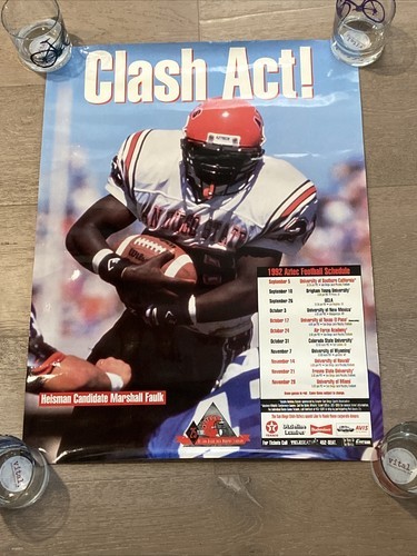 Marshall Faulk Original SDSU Aztecs 1992 Football Schedule 18x24 Poster ... - $55.00