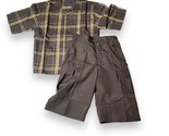 NOS Regal Wear Mens L Outfit Plaid Button Up Shirt And Brown Shorts Matc... - $19.80