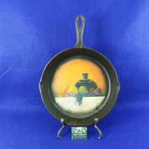 Cast Iron Skillet Hand Painted Art Fruit Design Separate Easel Decoration Only - $72.27