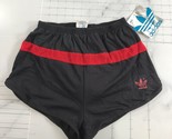 Vintage Adidas Running Shorts Mens S 28-30 Black Knit Thick Red Stripe E... - $93.52