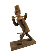 Carved Wood Old Man Folk Art Live Edge Detailed Lumberjack 6&quot; Raw Statue... - £20.42 GBP