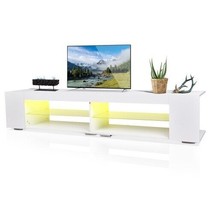 LED TV Stand Modern Entertainment Center with Storage High Gloss - £184.88 GBP