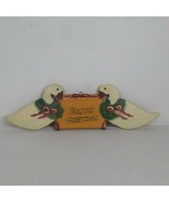 Rustic Country Season&#39;s Greetings Carved Wood Sign Geese Christmas Holid... - $7.85