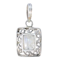 handsome Rainbow Moonstone 925 Sterling Silver White Pendant genuine exporter US - £27.70 GBP