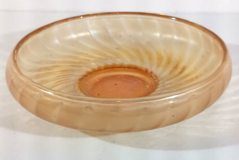 Primary image for IMPERIAL GLASS SWIRL RIB CARNIVAL MARIGOLD Shallow BOWL 8" Footed Cupped Edge