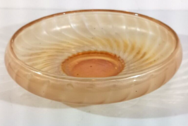 IMPERIAL GLASS SWIRL RIB CARNIVAL MARIGOLD Shallow BOWL 8&quot; Footed Cupped... - £17.96 GBP